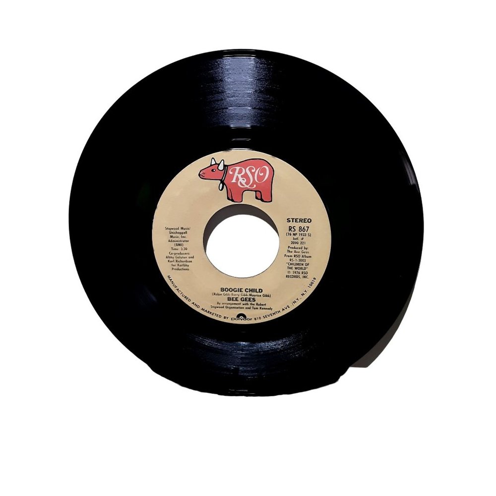 Bee Gees 45 Rpm Record Boogie Child and Lovers RSO 867 1976